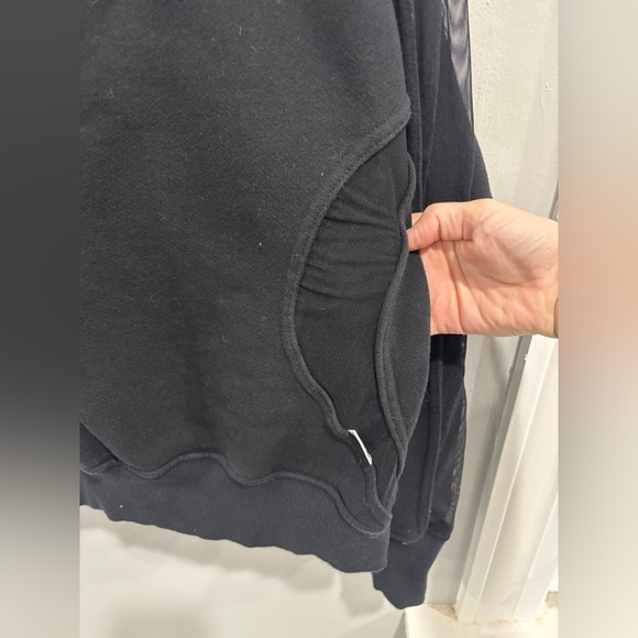 Good American Pullover Sweatshirt Womens 5/2XL Mesh Insert Black USA Made Cotton - Picture 4 of 10